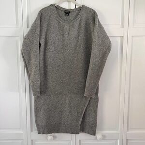 Club Monaco Italian Yarn Wool Silk Grey Long Sleeve Sweater Dress Size Medium